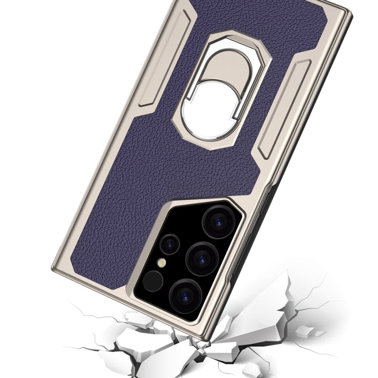 Pour l'étui de téléphone en cuir GKK Armor Flip pour Samsung Galaxy S23 Ultra 5G, sans stylet (Vert Nuit)