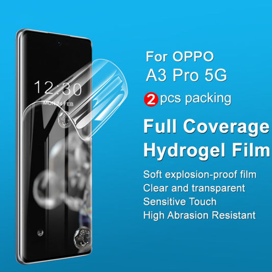 For OPPO A3 Pro 5G 2pcs imak Curved Full Screen Hydrogel Film Protector