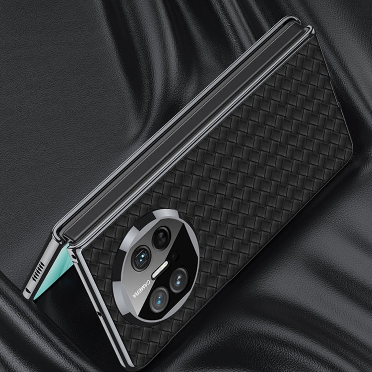 Pour Huawei Mate X5 Coque de Téléphone Antichoc en Cuir GKK Ultra-fine avec Texture Tissée et Placage (Vert)