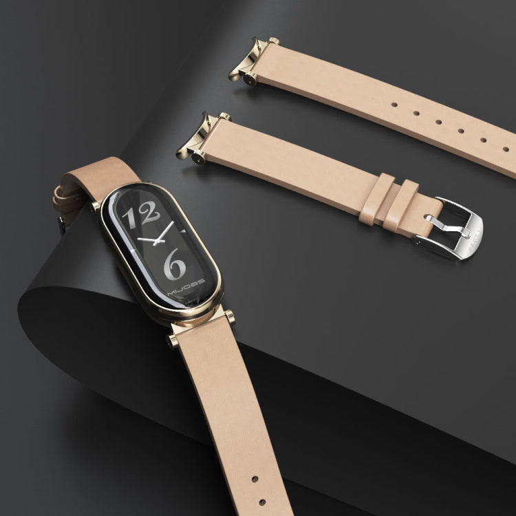 For Xiaomi Smart Band 10 / 9 / 8 Mijobs GT4 First Layer Cowhide Watch Band(Black)