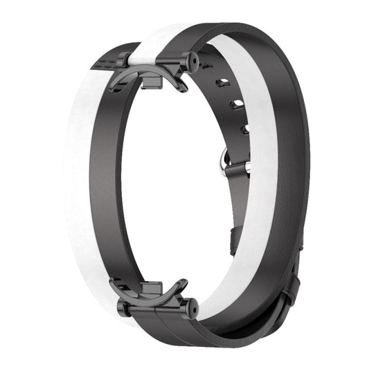 For Xiaomi Smart Band 10 / 9 / 8 Mijobs GT4 Dual-Loop Leather Watch Band(Black+White+Black)