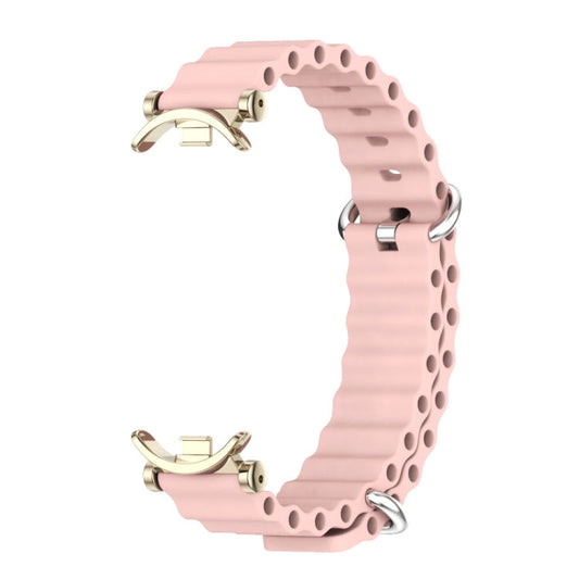 For Xiaomi Smart Band 10 / 9 / 8 Mijobs GT4 Marine Silicone Breathable Watch Band(Pink Light Gold)