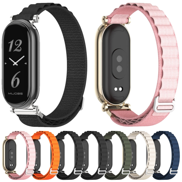 For Xiaomi Smart Band 10 / 9 / 8 Mijobs GT4 Nylon Breathable Watch Band(Grey Silver)