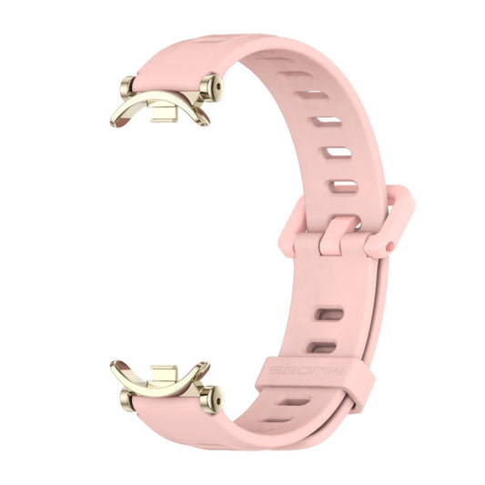 For Xiaomi Smart Band 10 / 9 / 8 Mijobs GT4 Flat Hole Silicone Watch Band(Pink Light Gold)
