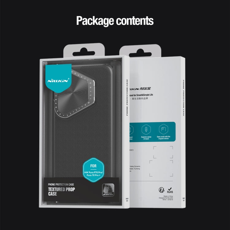 Pour Huawei Pura 70 Pro/70 Pro+ Étui de Téléphone en Nylon NILLKIN Textured Prop avec Support de Protection d'Objectif (Noir)