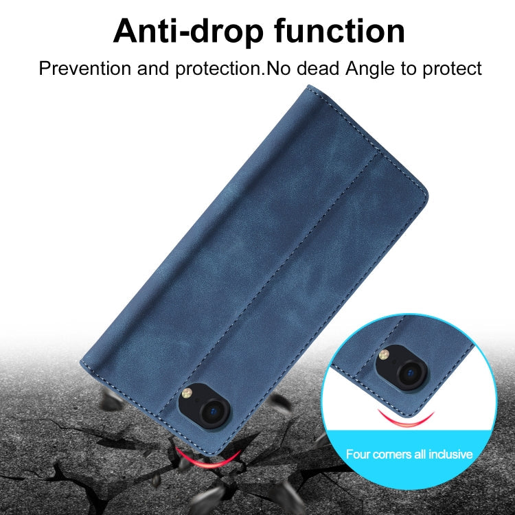 For iPhone 17e / 16e LC.IMEEKE Strong Magnetism Microfiber Leather Phone Case(Blue)