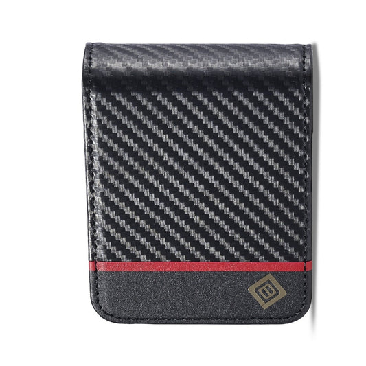 For Samsung Galaxy Z Flip6 / Flip7 FE LC.IMEEKE Carbon Fiber Leather Phone Case(Horizontal Black)