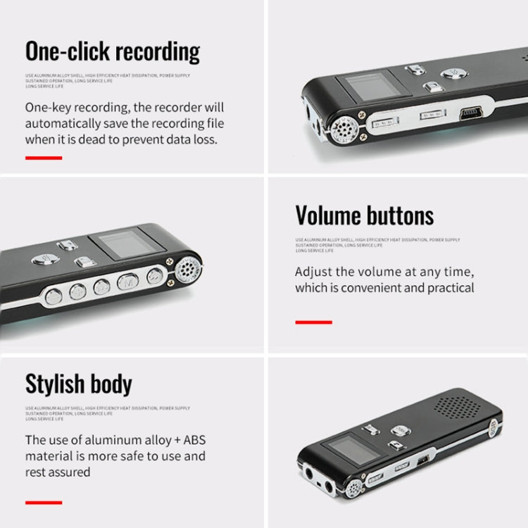 JNN X18 Mini Smart HD Noise Cancelling Voice Recorder, Memory:16GB(Black)