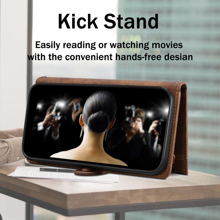 For Motorola Moto G86 Power ESEBLE Retro Frosted RFID Leather Phone Case(Brown)