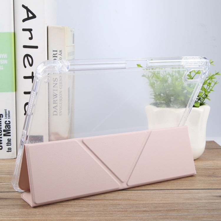 Pour iPad Air 13 2026 / 2025 / 2024 / Pro 12.9 GEBEI Étui pour tablette en cuir déformable (Rose)
