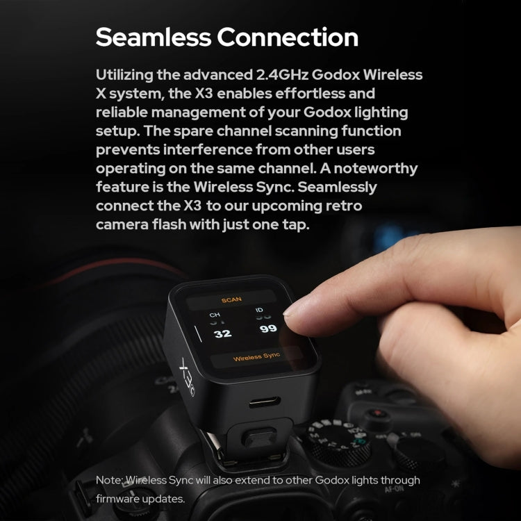 Godox X3 TTL Wireless Flash Trigger Touch Screen Flash Transmitter For Olympus / Panasonic(Black)