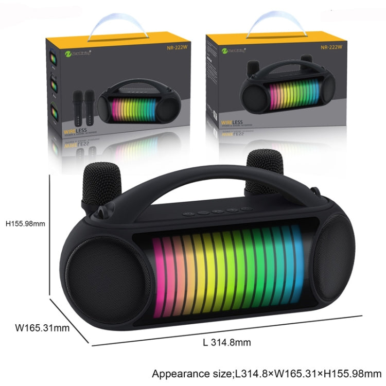 NewRixing NR-222 Portable Outdoor Dual Mic Colorful Wireless Bluetooth Speaker(Green)
