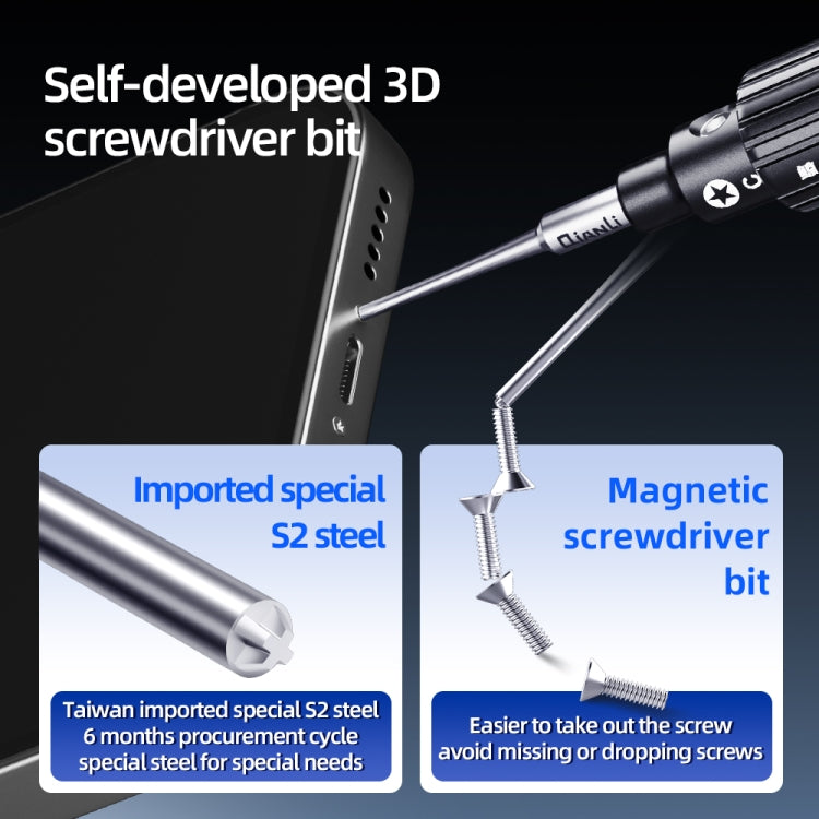 QianLi iWhale Special S2 Steel Magnetic Torque 3D Screwdriver, Model:D Pinhead Phillips 0.35