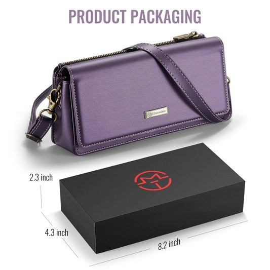 CaseMe ME30 Max Multifunctional Large-Capacity Shoulder Crossbody Phone Bag(Purple)