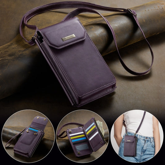Sac bandoulière vertical multifonctionnel CaseMe Me40 pour téléphone (violet)