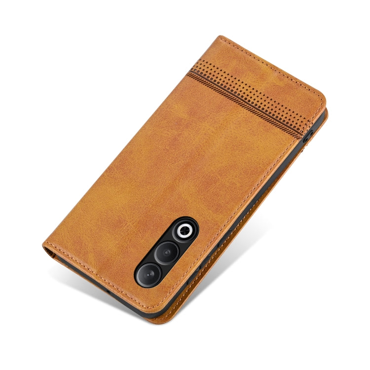 For OnePlus Nord CE4 AZNS Magnetic Calf Texture Flip Leather Phone Case(Light Brown)
