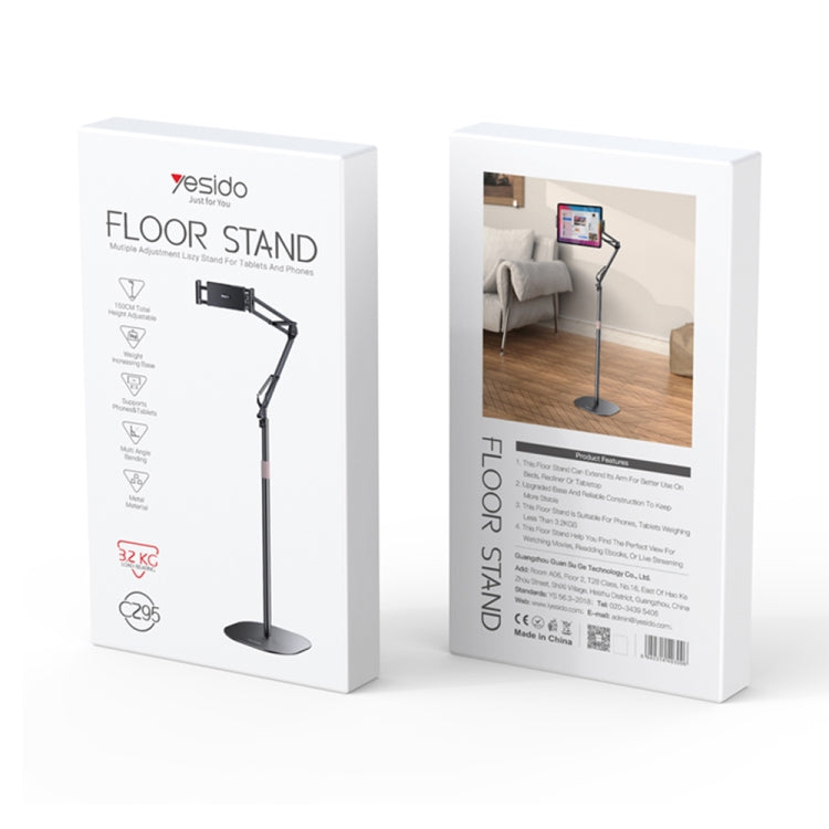 Yesido C295 Aluminum Alloy Floor Stand For Tablets/Phones(Black)