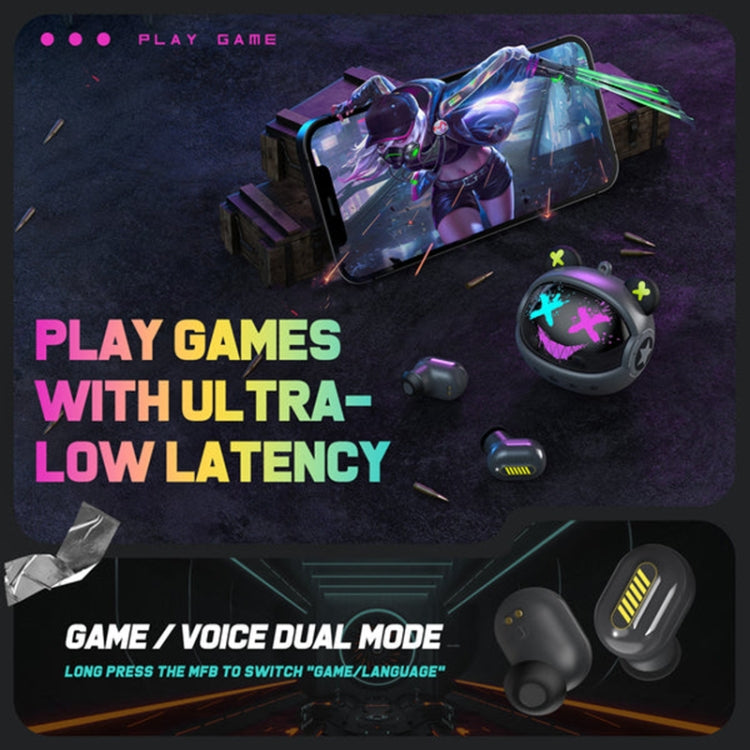 ONIKUMA T20 TWS Gaming Wireless Bluetooth Earphone(Grey)