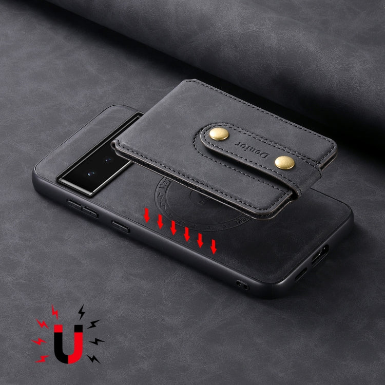 For Google Pixel 6 Pro Denior D14 NK Retro Pattern MagSafe Magnetic Card Holder Leather Phone Case(Black)