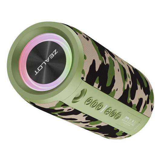 Zealot S51 Pro Shocking Bass Bluetooth Speaker with Colorful Light(Camouflage)