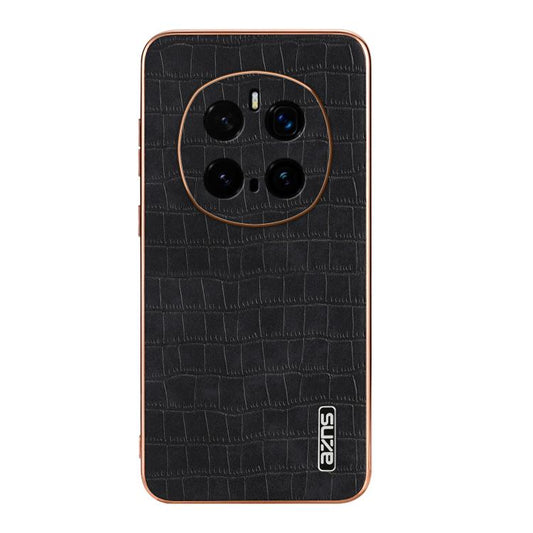 Pour la coque de téléphone Honor Magic7 Pro AZNS à cadre électrolytique et texture crocodile (noir)