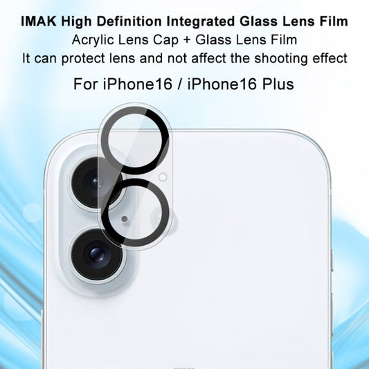 Pour iPhone 16 / 16 Plus Film de protection d'objectif en verre trempé imak Haute Définition