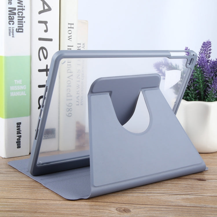 Pour iPad 9.7 2018 et 2017 / Air / Air2 GEBEI Étui en Cuir Intelligent Rotatif 3 Volets en Acrylique et TPU avec Porte-Stylet (Violet Clair)