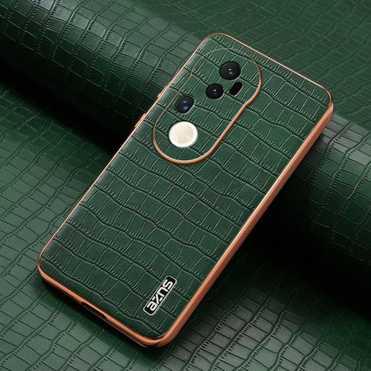 For vivo S20 Pro AZNS Electroplated Frame Crocodile Texture Full Coverage Phone Case(Green)
