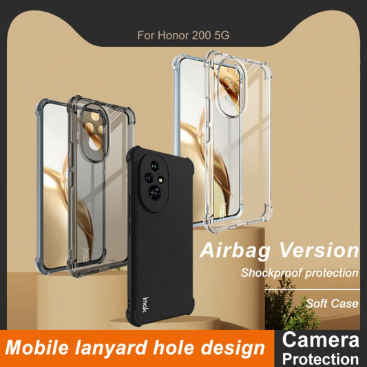 For Honor 200 imak Shockproof Airbag TPU Phone Case(Transparent Black)