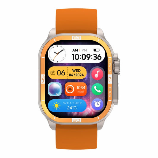 HK96S 2.06 inch BT5.3 IP68 Sport Smart Watch, Support Bluetooth Call / Sleep / Blood Oxygen / Heart Rate / Blood Pressure Health Monitor(Orange)