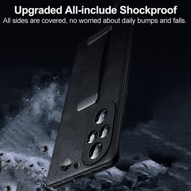 For Honor Magic7 Pro SULADA PC Hybrid Leather Texture Skin Feel Shockproof Phone Case(Blue)