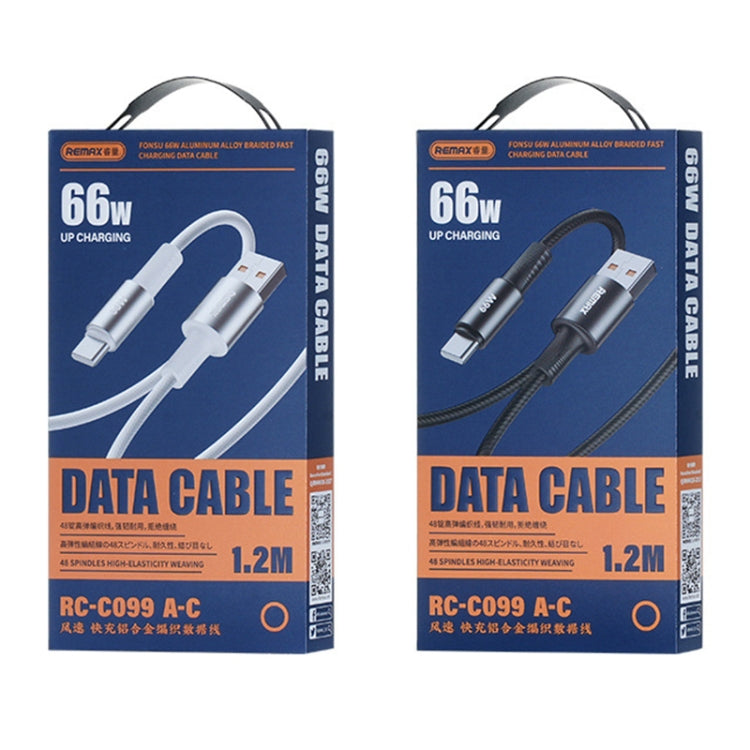 REMAX RC-C099 1.2m 66W USB to Type-C Fast Charging Braided Data Cable(Black)