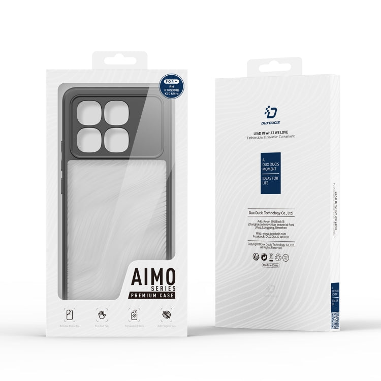 Pour Redmi K70 Ultra Étui de téléphone DUX DUCIS Aimo Series en TPU + PC avec finition givrée (Noir)