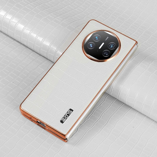 For Huawei Mate X3 / X5 AZNS Electroplated Frame Crocodile Texture Full Coverage Phone Case(White)
