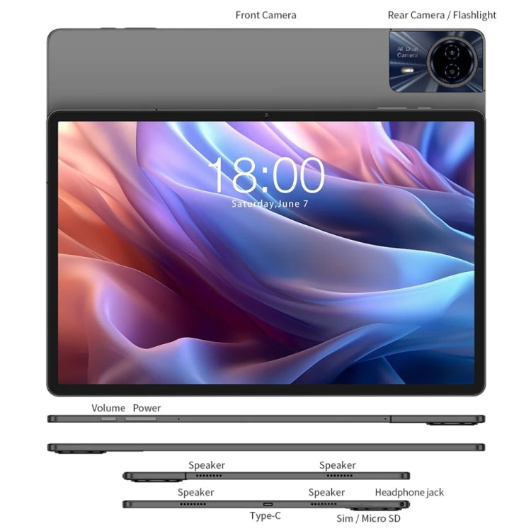 Teclast T65 Max Tablet PC 13 inch, 8GB+256GB, Android 14 MediaTek Helio G99 Octa Core, 4G LTE Dual SIM