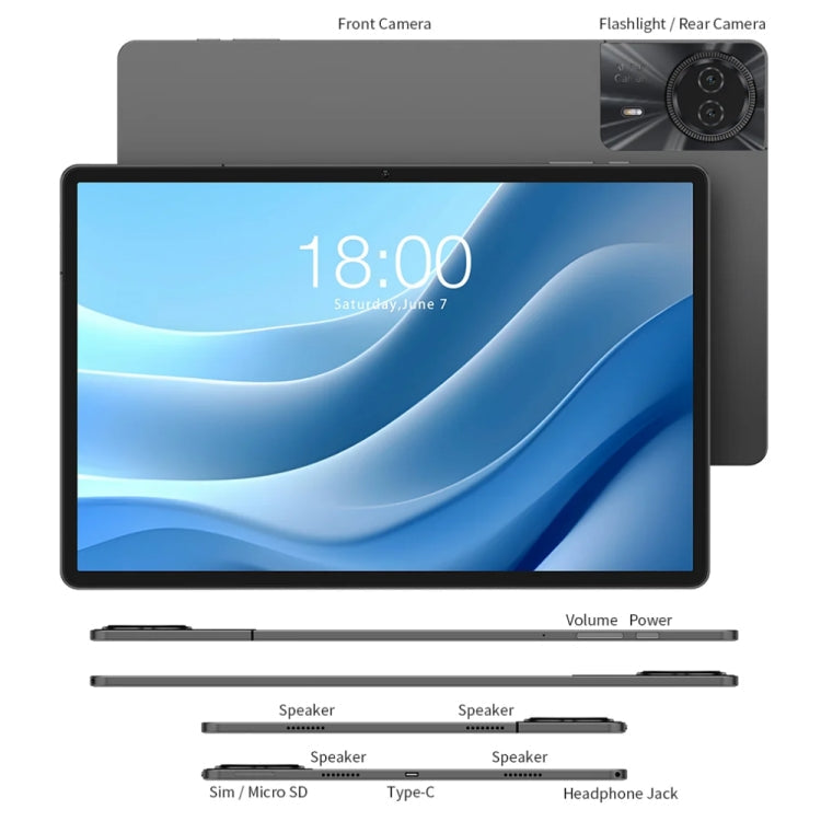Teclast T50 Max Tablet PC 11 inch, 8GB+256GB, Android 14 MediaTek Helio G99 Octa Core, 4G LTE Dual SIM