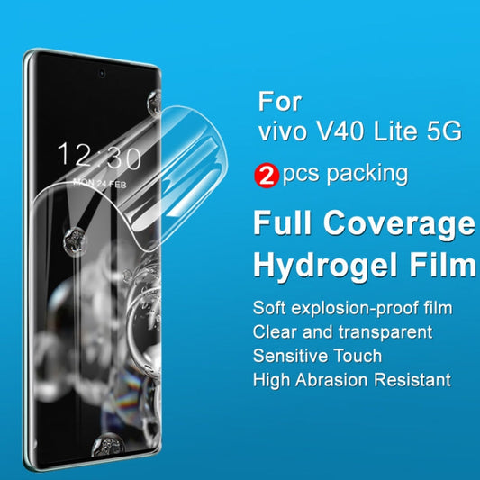 For vivo V40 Lite 2pcs/Set imak Curved Full Screen Hydrogel Film Protector