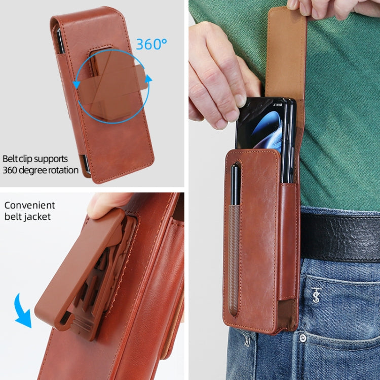 For Samsung Galaxy Z Fold 3 / 4 / 5 / 6 VIETAO Retro Thinking Series PU Shockproof Phone Bag, Without Pen(Red)