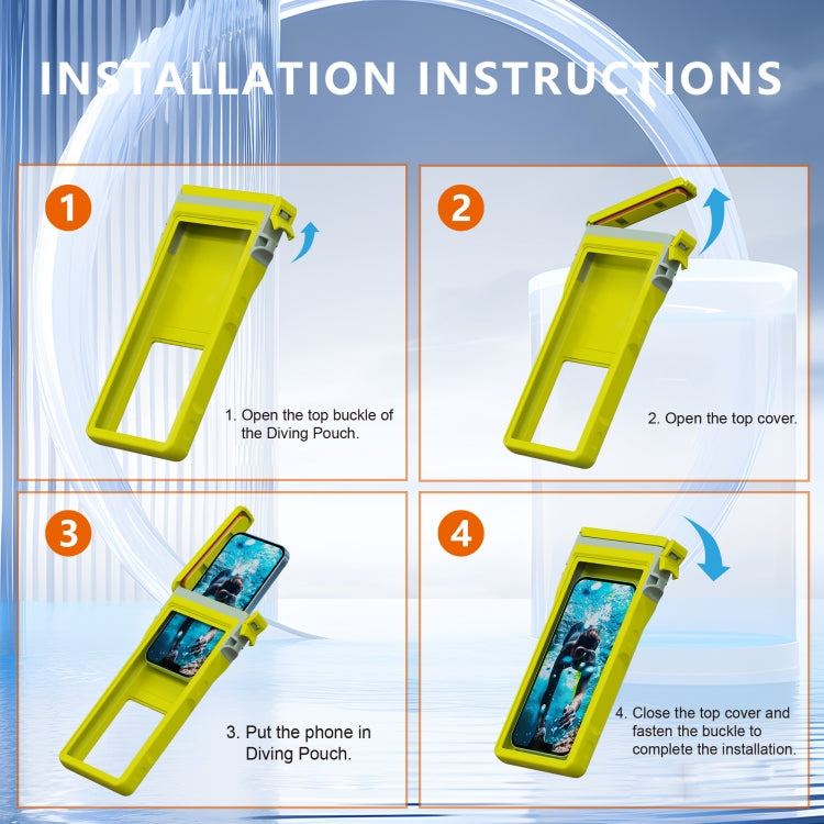 RedPepper 15m Depth Waterproof Phone Diving Pouch with Suction Cup(Yellow)