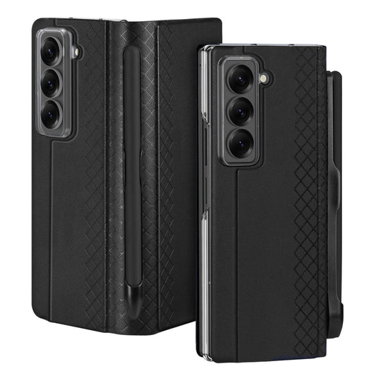 For Samsung Galaxy Z Fold Special DUX DUCIS Bril Series PU + TPU Phone Case with Pen Slot(Black)