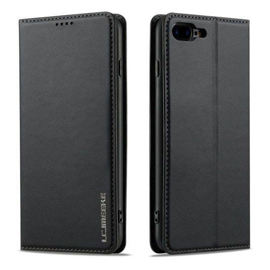 For iPhone SE 2022 LC.IMEEKE L1 Series Frosted Fine Texture PU Phone Case(Black)
