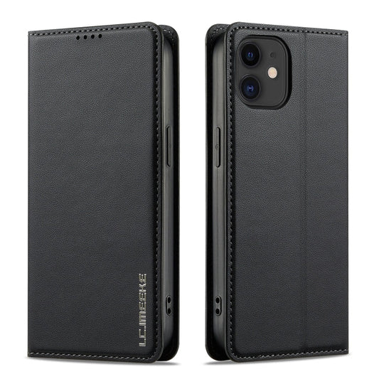 Pour iPhone 12 mini / 13 mini LC.IMEEKE L1 Series Étui de téléphone en PU texturé givré (noir)