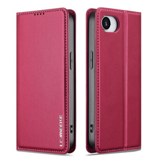 For iPhone 16e / 17e LC.IMEEKE L1 Series Frosted Fine Texture PU Phone Case(Red)