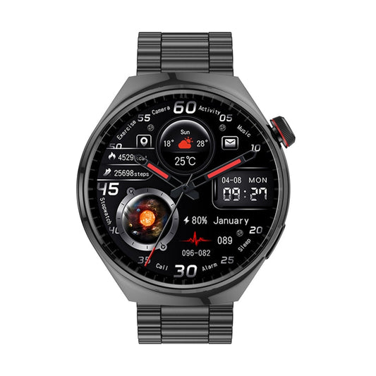 LF38 1.6 inch IPS Screen Steel Strap Smart Watch Supports Blood Oxygen Monitoring(Black)