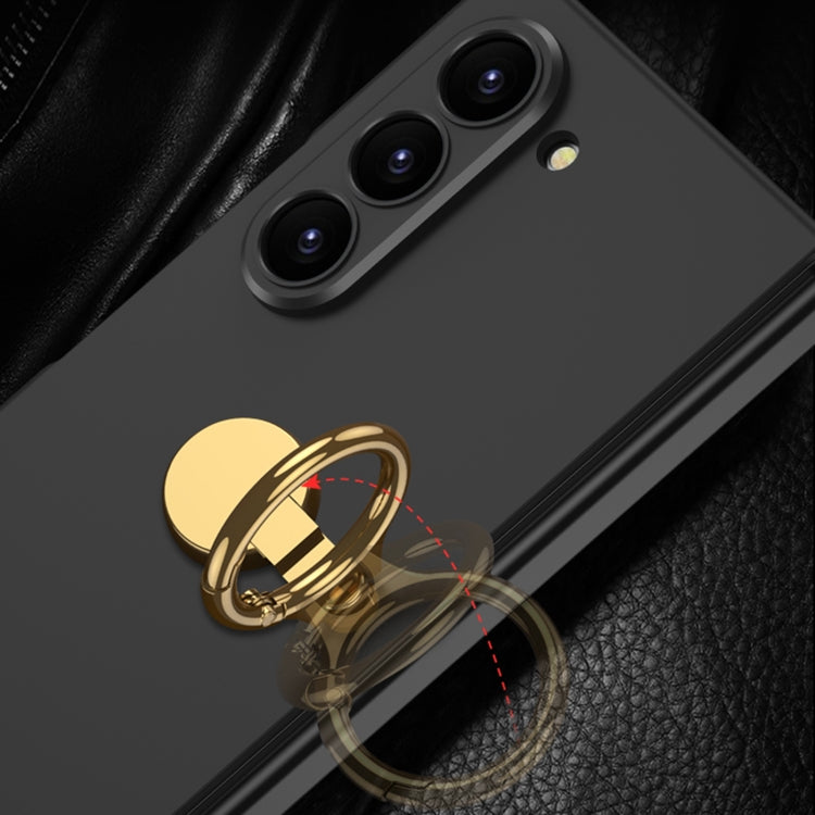 For Samsung Galaxy Z Fold6 GKK Integrated Ultra-thin Triaxial Ring Holder PC Phone Case(Titanium Grey)