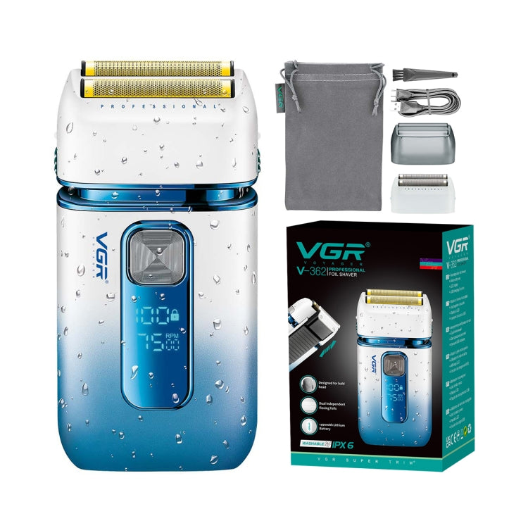 VGR V-362 5W USB Reciprocating Electric Shaver Bald Head Hair Clipper(Sky Blue)