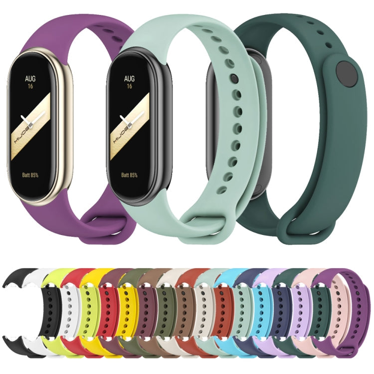 For Xiaomi Smart Band 10 / 9 / 8 MIJOBS Metal Buckle Solid Color Silicone Watch Band(Aqua)