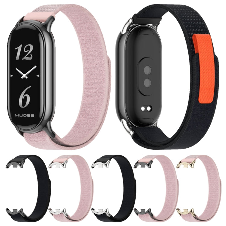 For Xiaomi Smart Band 9 / 8 MIJOBS Nylon Watch Band Wristband(Pink Light Gold)