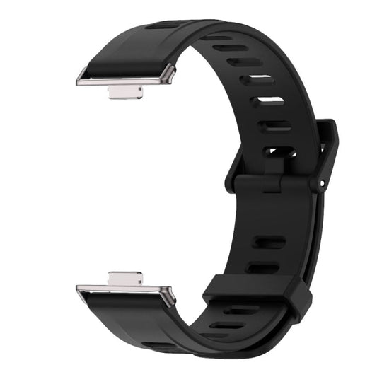 For Huawei Watch Fit3 MIJOBS Flat Hole Silicone Watch Band(Black)