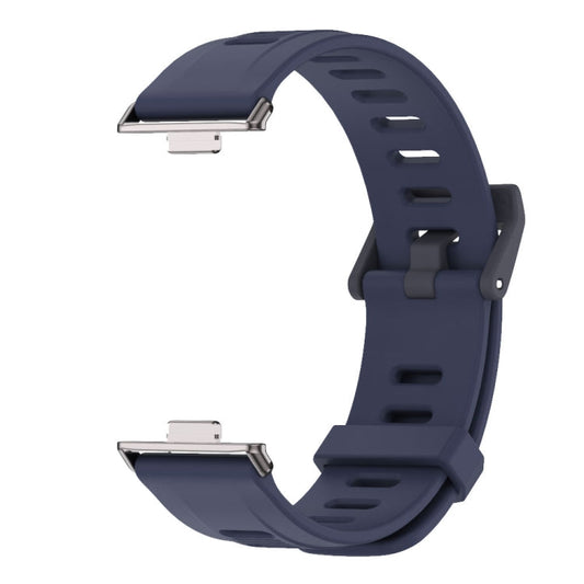 For Huawei Watch Fit3 MIJOBS Flat Hole Silicone Watch Band(Midnight Blue Black)